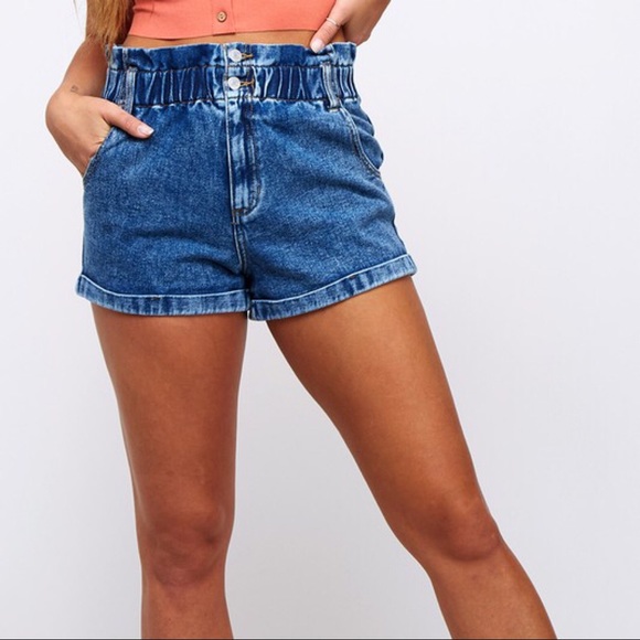 70% CLEARANCE 🎄Larissa High Rise Shorts-Dark Wash - Picture 3 of 7